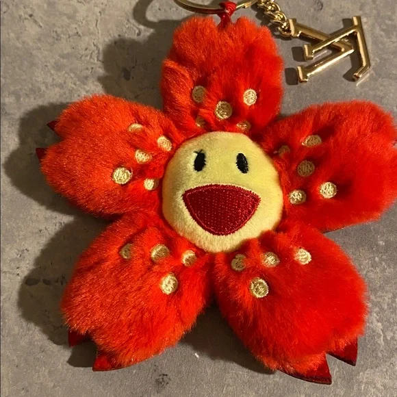 Red Flower Bag Charm - Picture 2 of 4